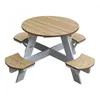 Image de AXI Table Picnic UFO ronde Brun Blanc 120x120x56cm