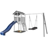 Image de Axi Beach Tower Avec Balançoire Nid "roxy" Gris/blanc - Toboggan Bleu