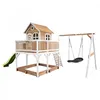 Image de AXI Liam Maison Enfant avec Bac à Sable Balançoire Nid d’Oiseau Noir & Toboggan Vert clair Aire de Jeux pour lextérieur