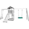 Image de Axi Beach Tower With Climbing Frame And Summer Nest Swing Grey/white - Toboggan Blanc