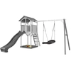 Image de Axi Beach Tower With Roxy Nest Swing Grey/white - Toboggan Gris