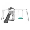Image de AXI Beach Tower Aire de Jeux avec Toboggan en gris Cadre descalade Balançoire Nid doiseau vert & Bac à Sable