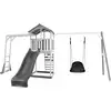 Image de Axi Beach Tower With Climbing Frame And Roxy Nest Swing Grey/white - Toboggan Gris