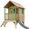 Image de Maison Enfant avec Toboggan AXI Tom Gris Aire de Jeux Extérieur en Marron & Vert Cabane de Jeu en Bois FSC