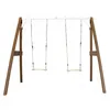 Image de AXI Portique double 2 balancoires en bois Marron Blanc 160x254x207cm
