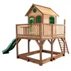 Image de Axi Classic Maison Liam Sans Balançoire Marron/vert - Toboggan Vert