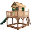 Image de AXI Liam Maison Enfant avec Bac à Sable & Toboggan vert Aire de Jeux pour lextérieur en marron & vert Maisonnette