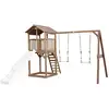 Image de Axi Beach Tower With Double Swing Brown - Toboggan Blanc