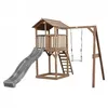 Image de Tour de jeu AXI Beach Tower avec toboggan en gris balançoire & bac à sable - AXI - Marron - Bois - Extérieur
