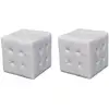 Image de Vidaxl pouf cube capitonné blanc (lot de 2) 60739