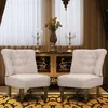 Image de vidaXL Fauteuil de style France 2 pcs Crème Tissu 240288