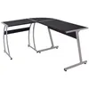Image de vidaXL Bureau dangle en forme de L Noir 20132
