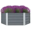 Image de Jardinière - vidaXL - Hexagonale - Acier galvanisé - 129 x 129 x 46 cm - Gris