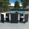 Image de Mobilier de bistro - vidaXL - 3 pcs - Résine tressée - Noir - Design élégant