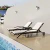 Image de Chaises Longues Avec Table Résine Tressée Noir Vidaxl