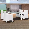 Image de Salon de jardin - vidaXL - 5 pcs - Résine tressée - Blanc-crème - Design élégant