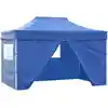 Image de Tente Pliable Avec 4 Parois Latérales 3 X 4,5 M Bleu Vidaxl