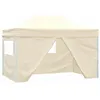 Image de vidaXL Tente pliable avec 4 parois latéraux 3 x 45 m Blanc crème 42513