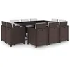 Image de vidaXL Ensemble à manger dextérieur et coussins 11 pcs résine tressée 42548