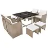Image de Vidaxl ensemble à manger d'extérieur et coussins 9 pcs résine tressée 42556