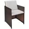 Image de Vidaxl chaises de jardin lot de 2 avec coussins résine tressée marron