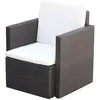 Image de Chaise De Jardin Et Coussins Et Oreillers Résine Tressée Marron Vidaxl
