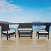 Image de Ensemble de jardin en résine tressée - VIDAXL - Noir - Salon bas - Coussins inclus