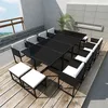 Image de vidaXL Ensemble à manger dextérieur 13 pcs coussins Résine tressée 42761