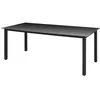 Image de vidaXL Table de jardin Noir 190 x 90 x 74 cm Aluminium et verre