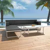 Image de Salon de jardin - vidaXL - 4 pcs - Aluminium Noir - Résistant - Confortable - Extérieur