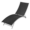 Image de vidaXL Chaise longue Acier et textilène Noir