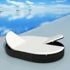 Image de Chaise longue - vidaXL - Lit de repos dextérieur - Résine tressée - Noir - 2 personnes