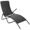 Image de Chaise Longue Pliable Résine Tressée Noir Vidaxl