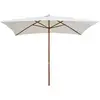 Image de Parasol Avec Poteau En Bois 200 X 300 Cm Blanc Crème Vidaxl