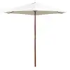 Image de Parasol Avec Poteau En Bois 270 X 270 Cm Blanc Crème Vidaxl