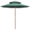 Image de Parasol À Deux Étages Avec Poteau En Bois 270 X 270 Cm Vert Vidaxl