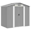 Image de Abri De Stockage Pour Jardin Métal Gris 204 X 132 X 186 Cm Vidaxl