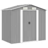 Image de vidaXL Abri de stockage pour jardin Métal Gris 204 x 132 x 186 cm 42983