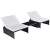 Image de Ensemble de salon de jardin - vidaXL - 43069 - 2 chaises inclinables - table basse - résine tressée noire