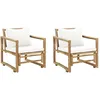 Image de Chaises De Jardin Lot De 2 Avec Coussins Et Oreillers Bambou Vidaxl