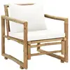 Image de Vidaxl chaises de jardin lot de 2 avec coussins et oreillers bambou 43158