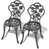 Image de Chaises De Bistro Lot De 2 Aluminium Coulé Vert Vidaxl