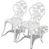 Image de Chaises De Bistro Lot De 2 Aluminium Coulé Blanc Vidaxl