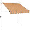 Image de vidaXL Auvent rétractable manuel 150 cm Rayures jaunes et bleues