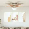 Image de Ventilateur De Plafond Orné Avec Lumière 82 Cm Marron Clair Vidaxl