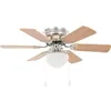 Image de vidaXL Ventilateur de plafond orné avec lumière 82 cm Marron clair