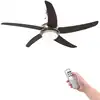 Image de Ventilateur De Plafond Orné Avec Lampe 128 Cm Marron Vidaxl