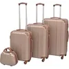 Image de Ensemble de valises - vidaXL - Champagne - 4 pièces - Coque rigide ABS - 360° roulettes