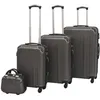 Image de Ensemble de valises à roulettes - vidaXL - 4 pièces - Anthracite - Coque rigide - Cadenas TSA