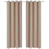 Image de Rideau Occultant 2 Pcs Avec  illets Métalliques 135x175cm Crème Vidaxl